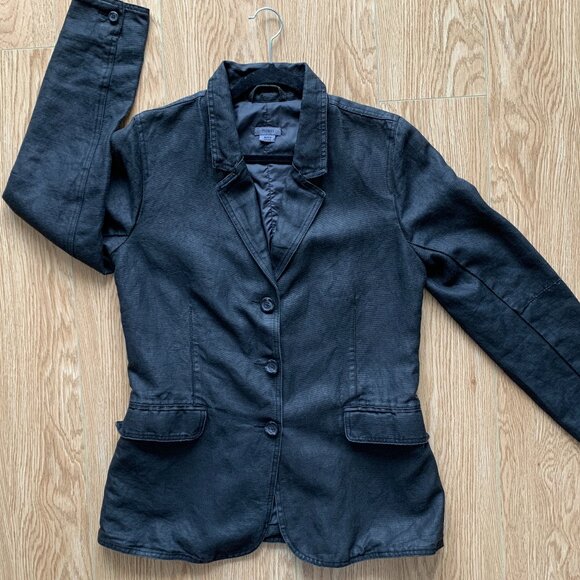 m0851 |  Blazer 100% COTTON size Large black water-resistant coat jacket - Picture 12 of 13